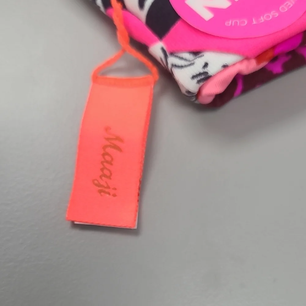 Maaji Reversible Pink Floral Bikini Top Size M